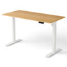 OmniGO regulējama augstuma galds, ozola galda virsma 140 × 70 cm, balts rāmis