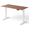 OmniGO regulējama augstuma galds, riekstkoka galda virsma 140 × 70 cm, balts rāmis