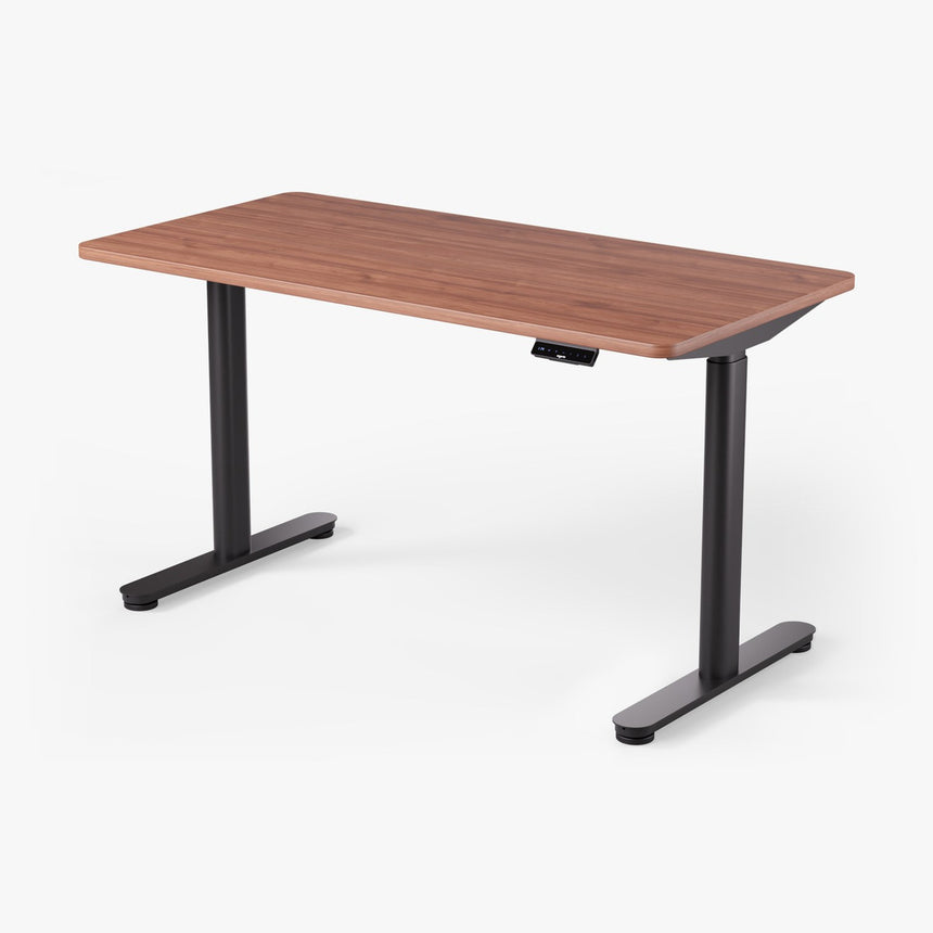 OmniPRO 2.0, 140 × 70 cm, melns rāmis, riekstkoka galda virsma